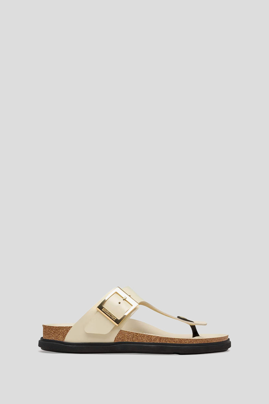 BIRKENSTOCK - GIZEH DROPLET BUCKLE NATURAL LEATHER PATENT HIGH-SHINE ECRU - LE LABO STORE