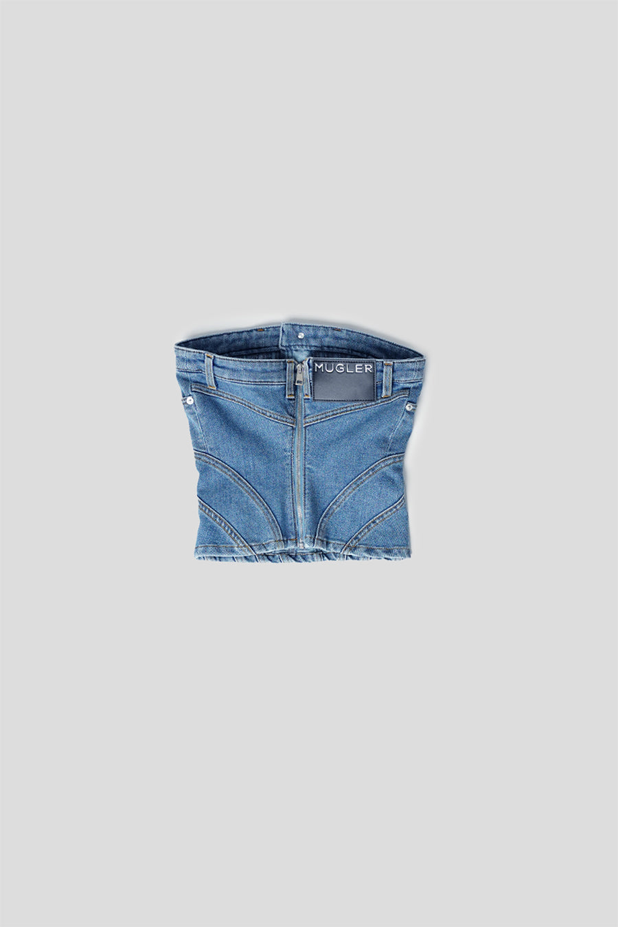 MUGLER - TOP SPIRAL DENIM BUSTIER BLEU - LE LABO STORE