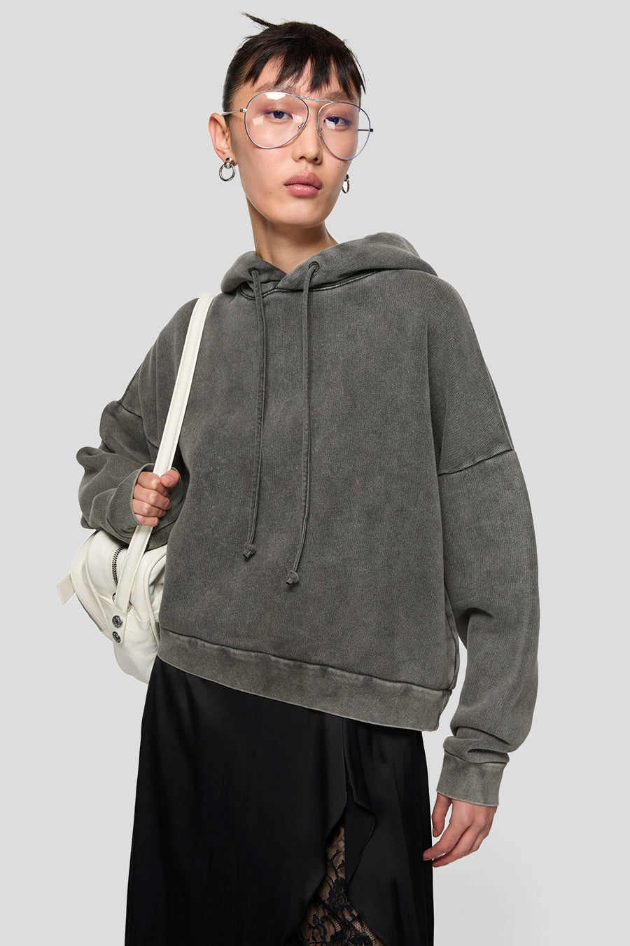 ACNE STUDIOS - HOODIE PATCH NOIR DÉLAVÉ - LE LABO STORE