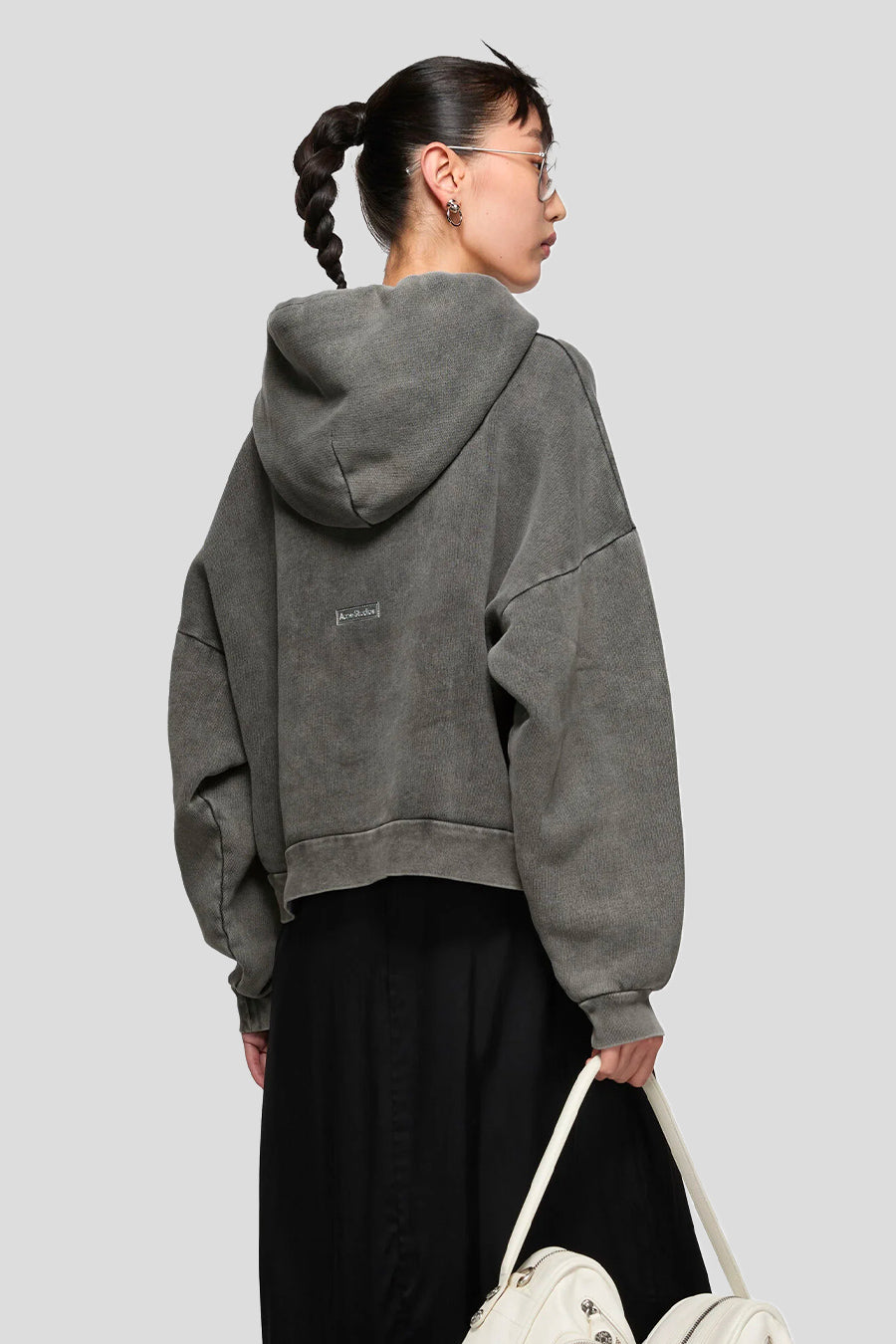 ACNE STUDIOS - HOODIE PATCH NOIR DÉLAVÉ - LE LABO STORE