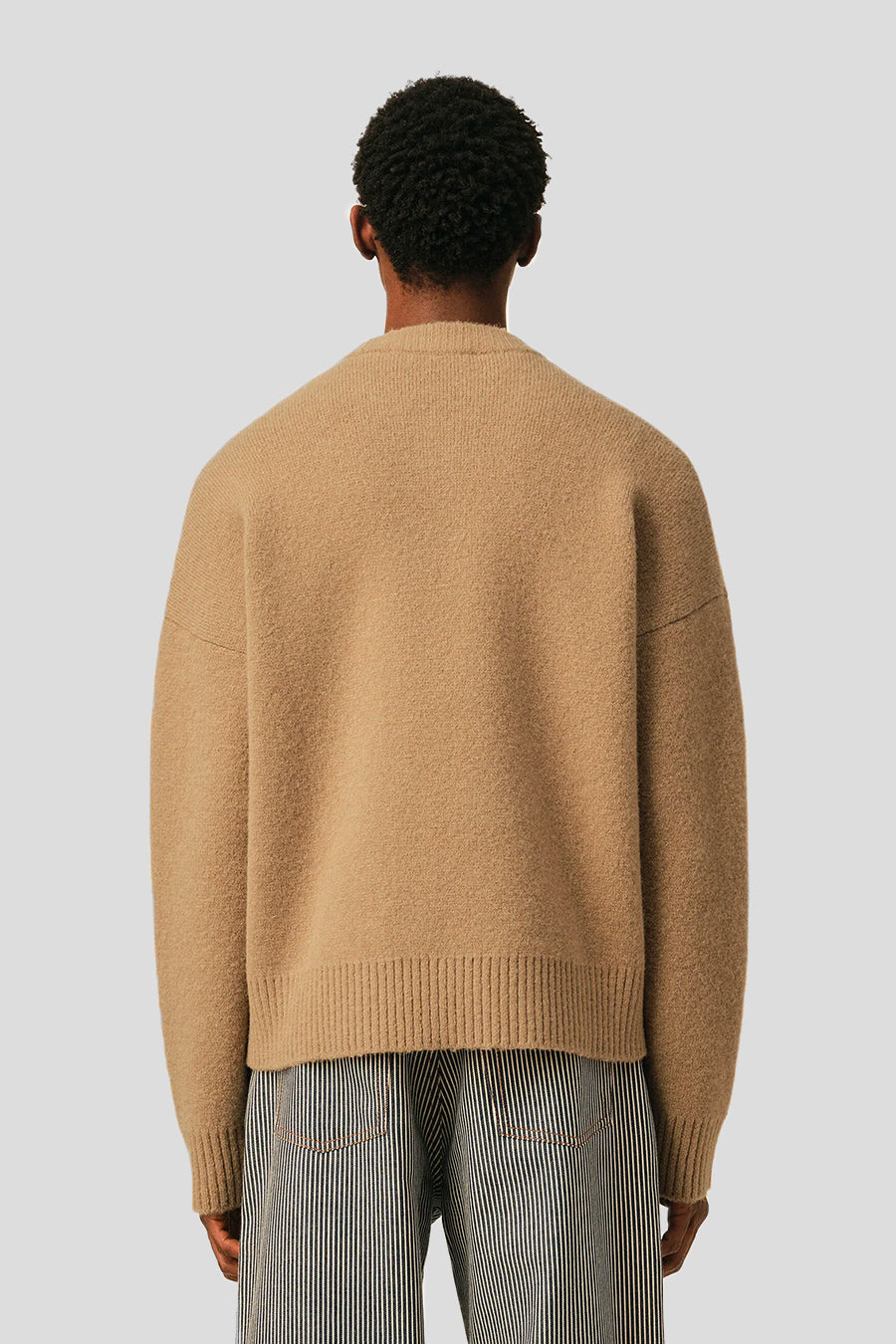 AMI PARIS - PULL COL ROND AMI DE COEUR BEIGE - LE LABO STORE