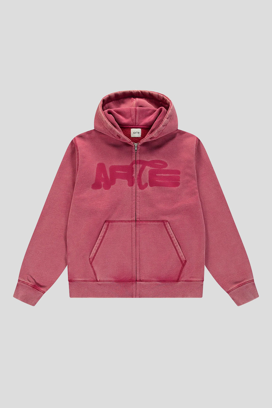 Arte - HOODIE FADEOUT ZIP ROUGE - LE LABO STORE