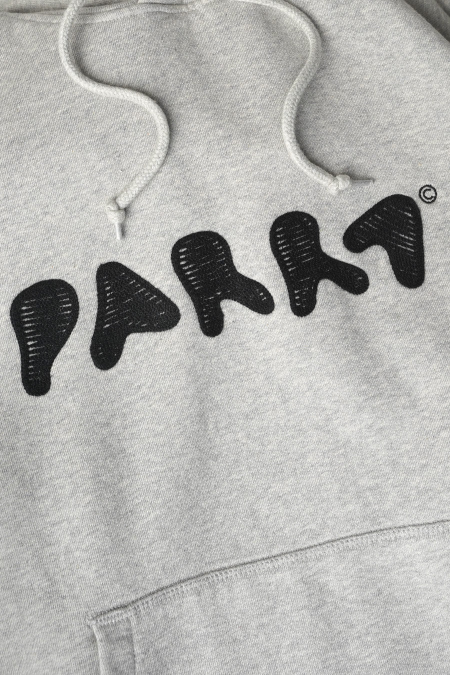 BY PARRA - HEATHER GREY BLOB LOGO HOODED SWEATSHIRT - LE LABO STORE