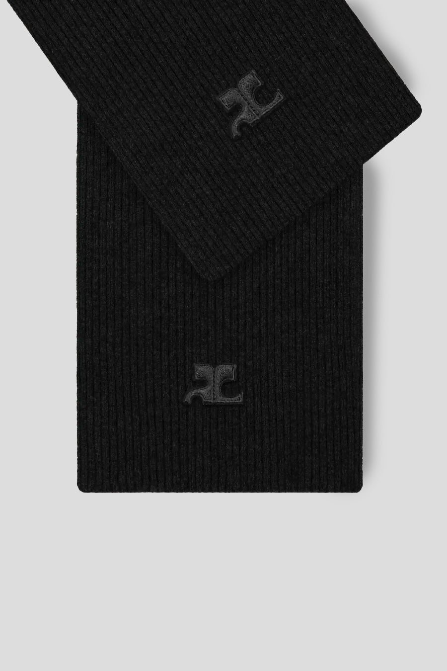 COURRÈGES - BLACK WOOL RIBBED MITTENS - LE LABO STORE