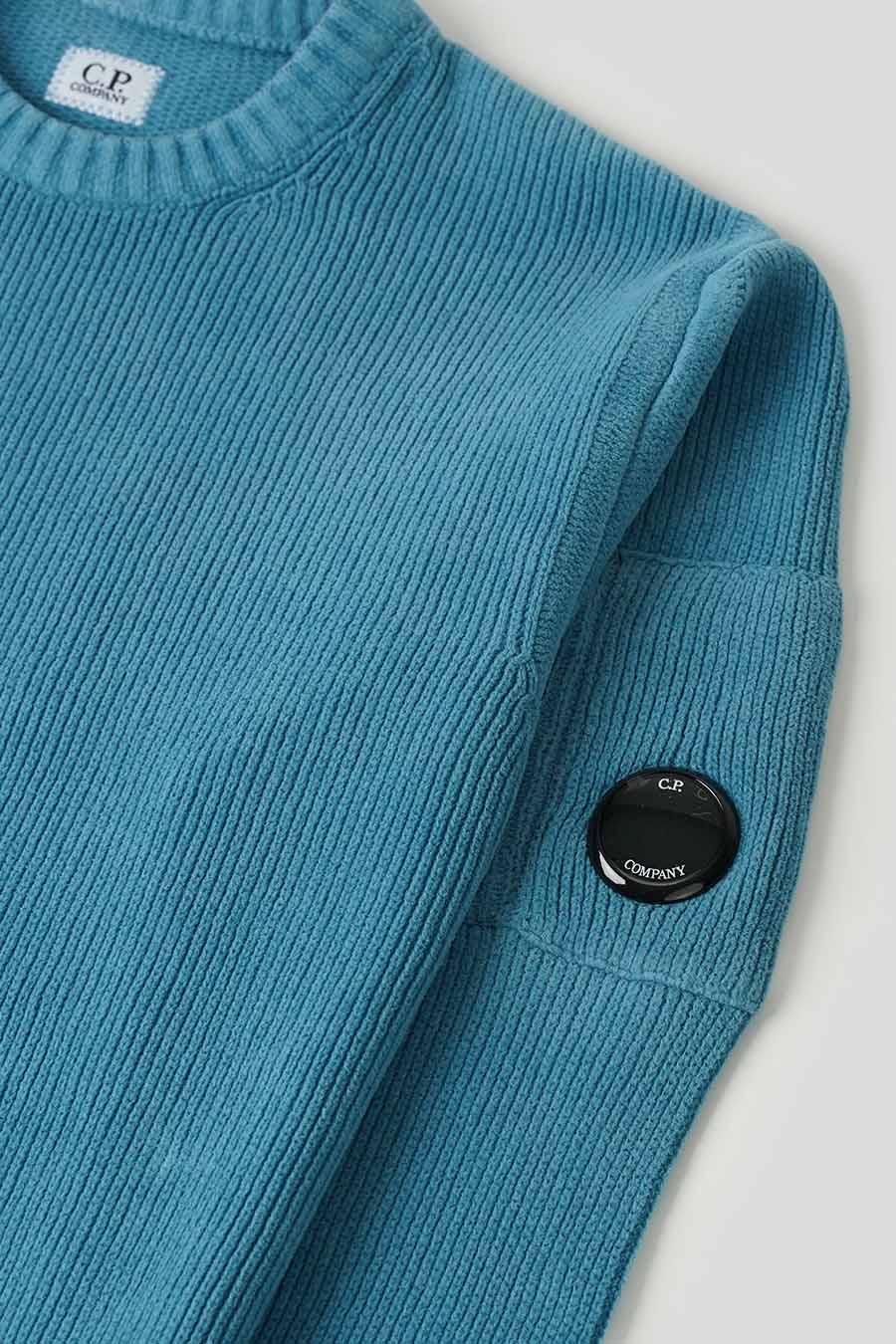 CP COMPANY - AEGEAN BLUE RIBBED SWEATER - LE LABO STORE