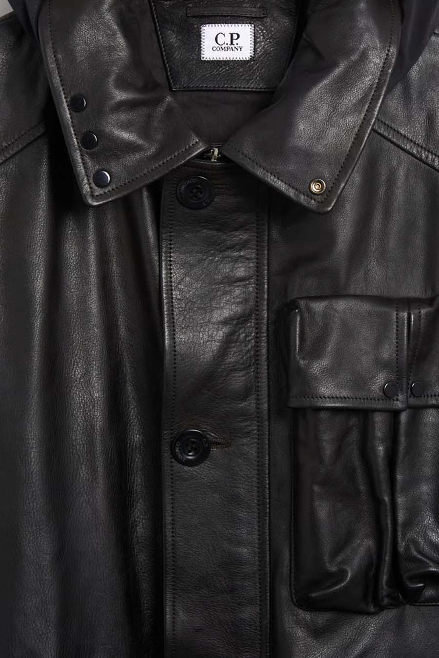 CP COMPANY - BLACK LEATHER MILLE JACKET - LE LABO STORE
