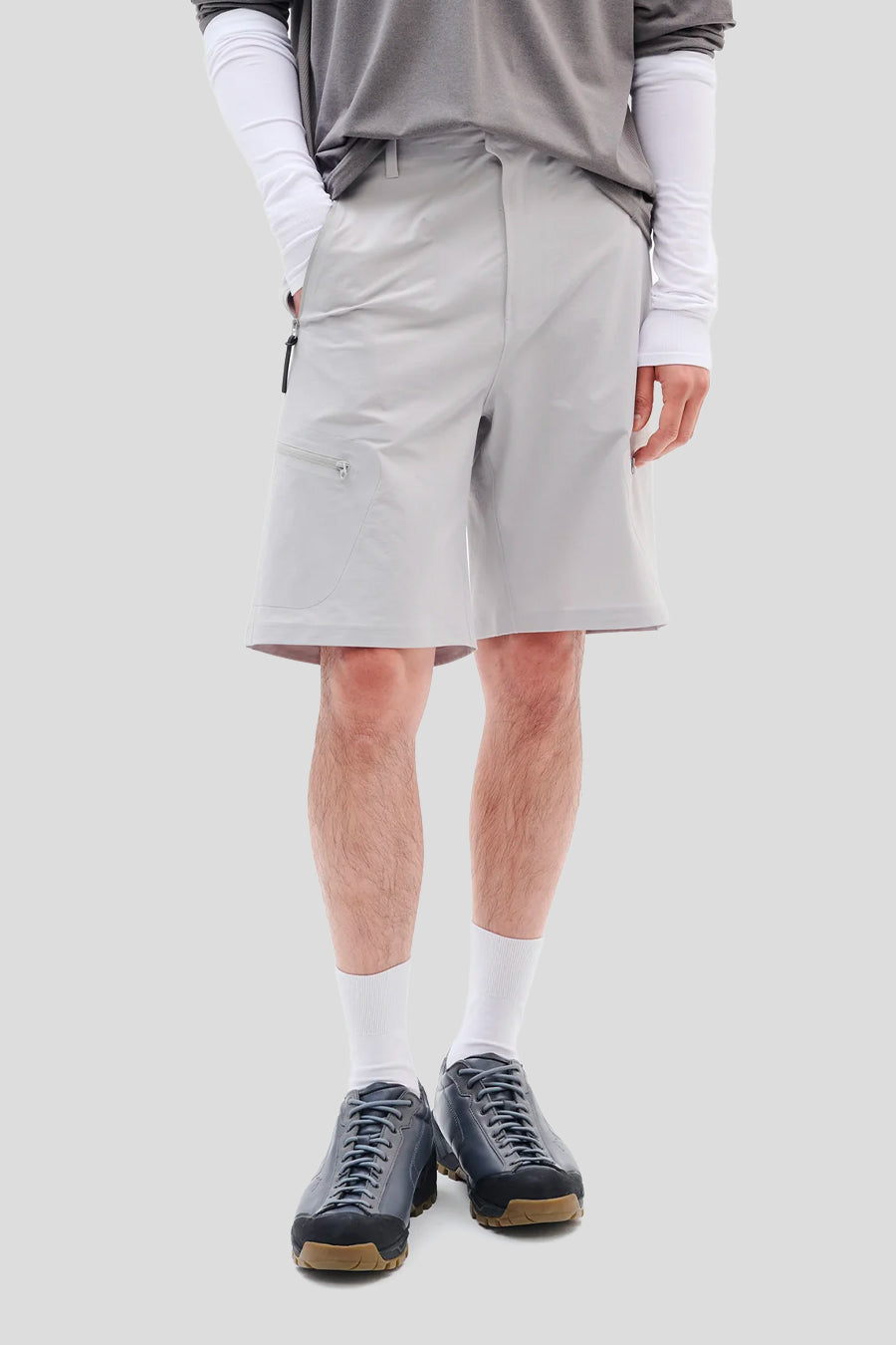 HIKING PATROL - LIGHT GREY TECHNICAL SHORTS - LE LABO STORE