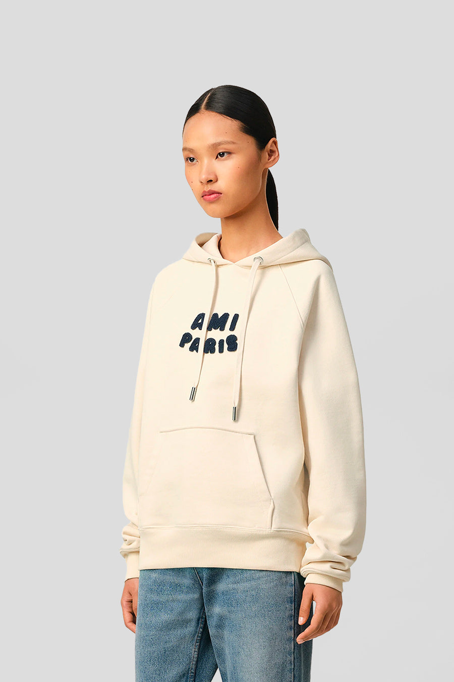 AMI PARIS - CREAM PATCH HOODIE - LE LABO STORE