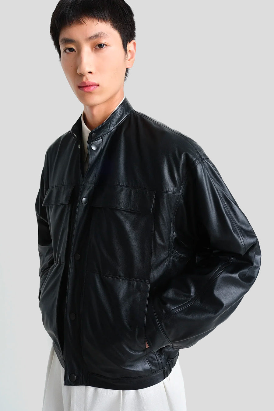 LEMAIRE - BLACK SOFT BOXY BLOUSON - LE LABO STORE