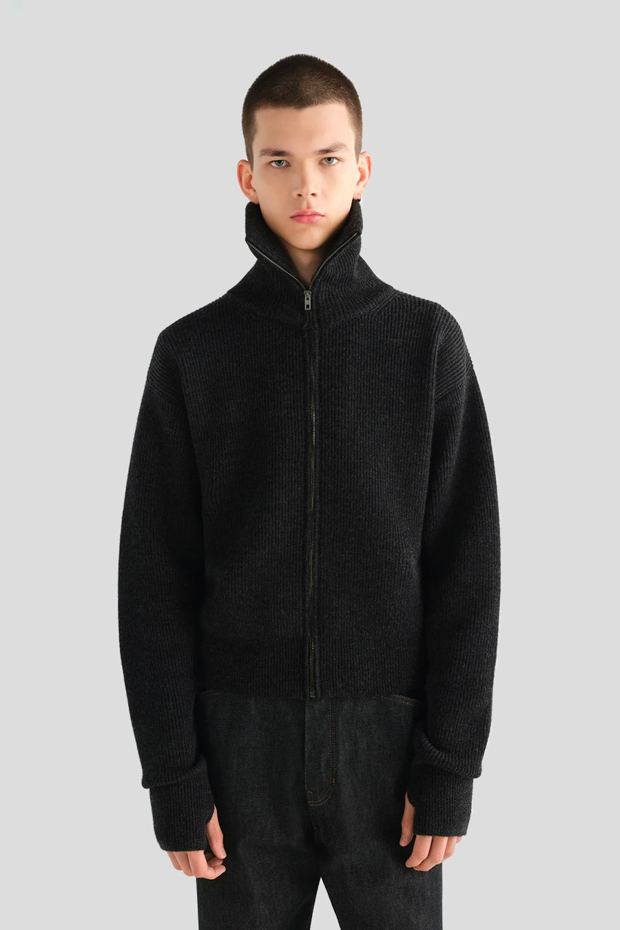 LEMAIRE - CARDIGAN ZIPPED GRIS CENDRE - LE LABO STORE