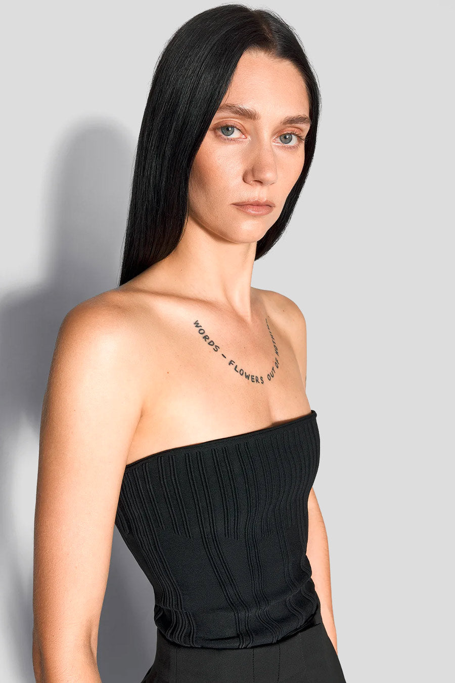 MUGLER - BLACK BONING DETAIL KNIT BUSTIER - LE LABO STORE