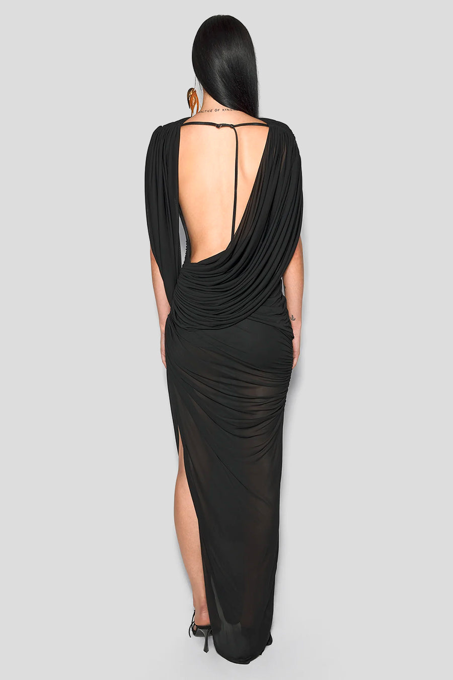 MUGLER - ROBE DRAPED BACKLESS GOWN NOIRE - LE LABO STORE