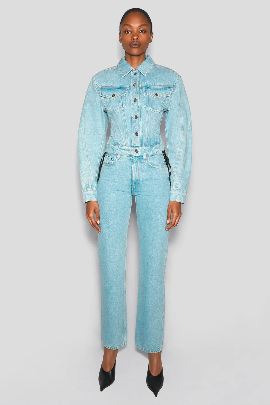 MUGLER - VESTE DENIM BLEU CLAIR - LE LABO STORE