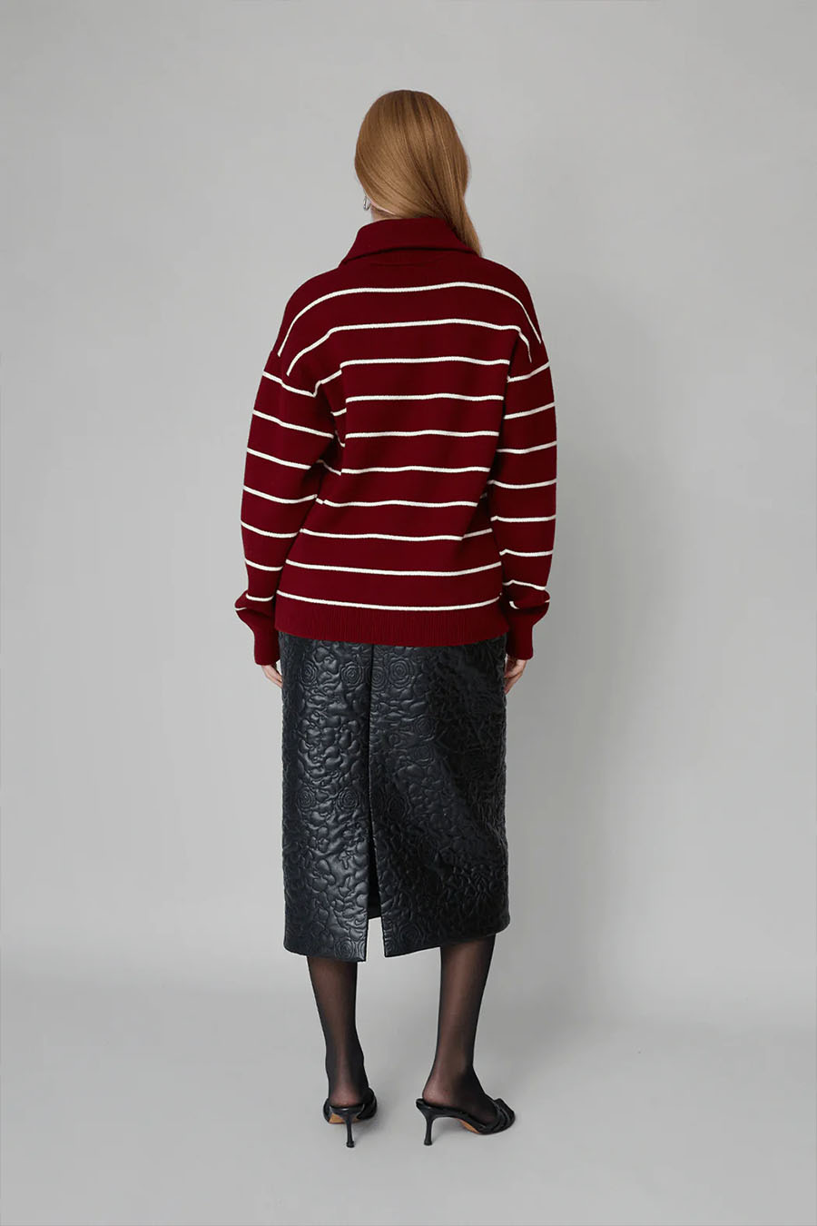 OpéraSPORT - PULL ZIPPÉ KENNEDY ROUGE FONCÉ - LE LABO STORE