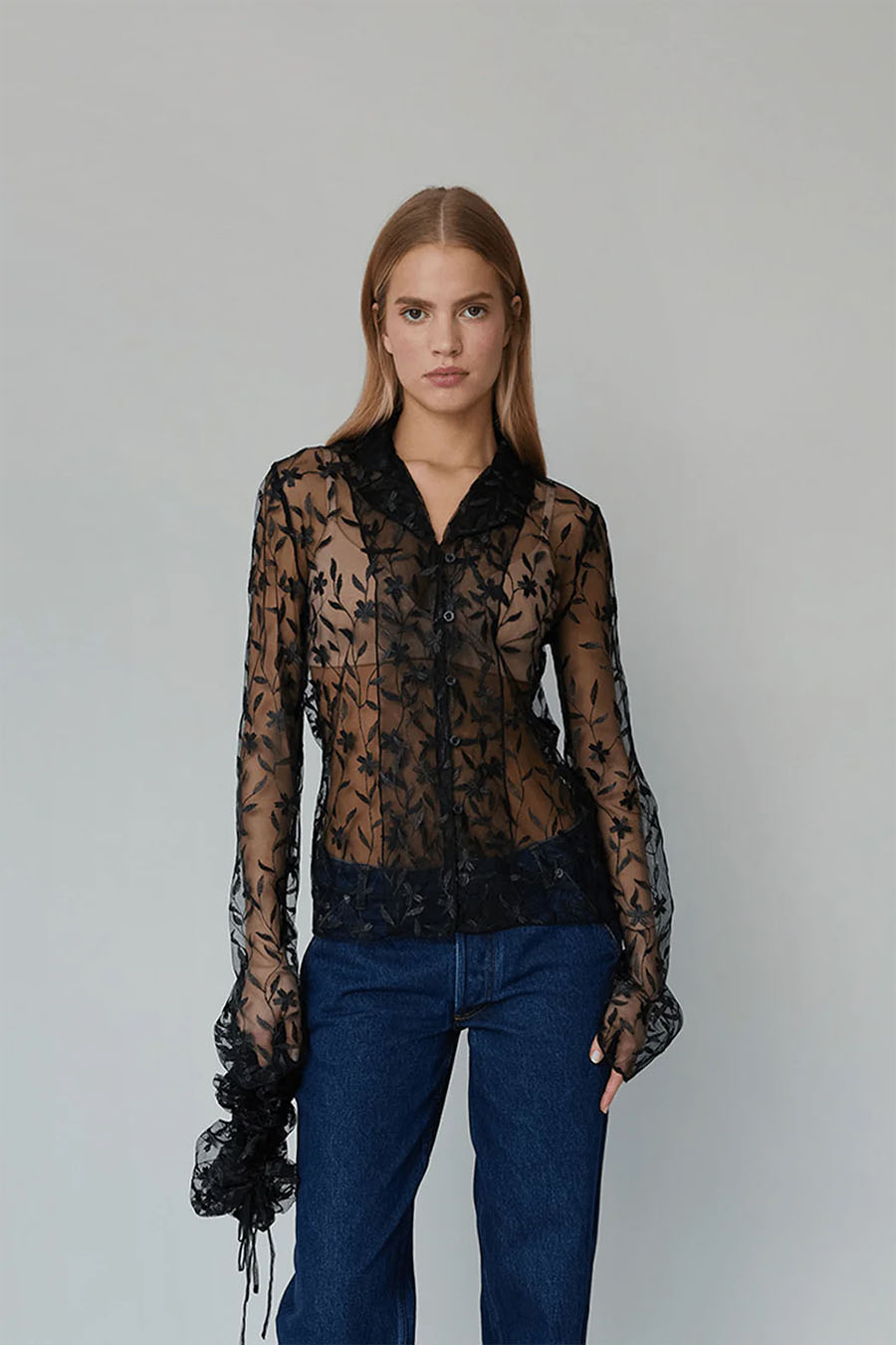 OpéraSPORT - CHEMISE À MANCHES LONGUES FLORA NOIRE - LE LABO STORE