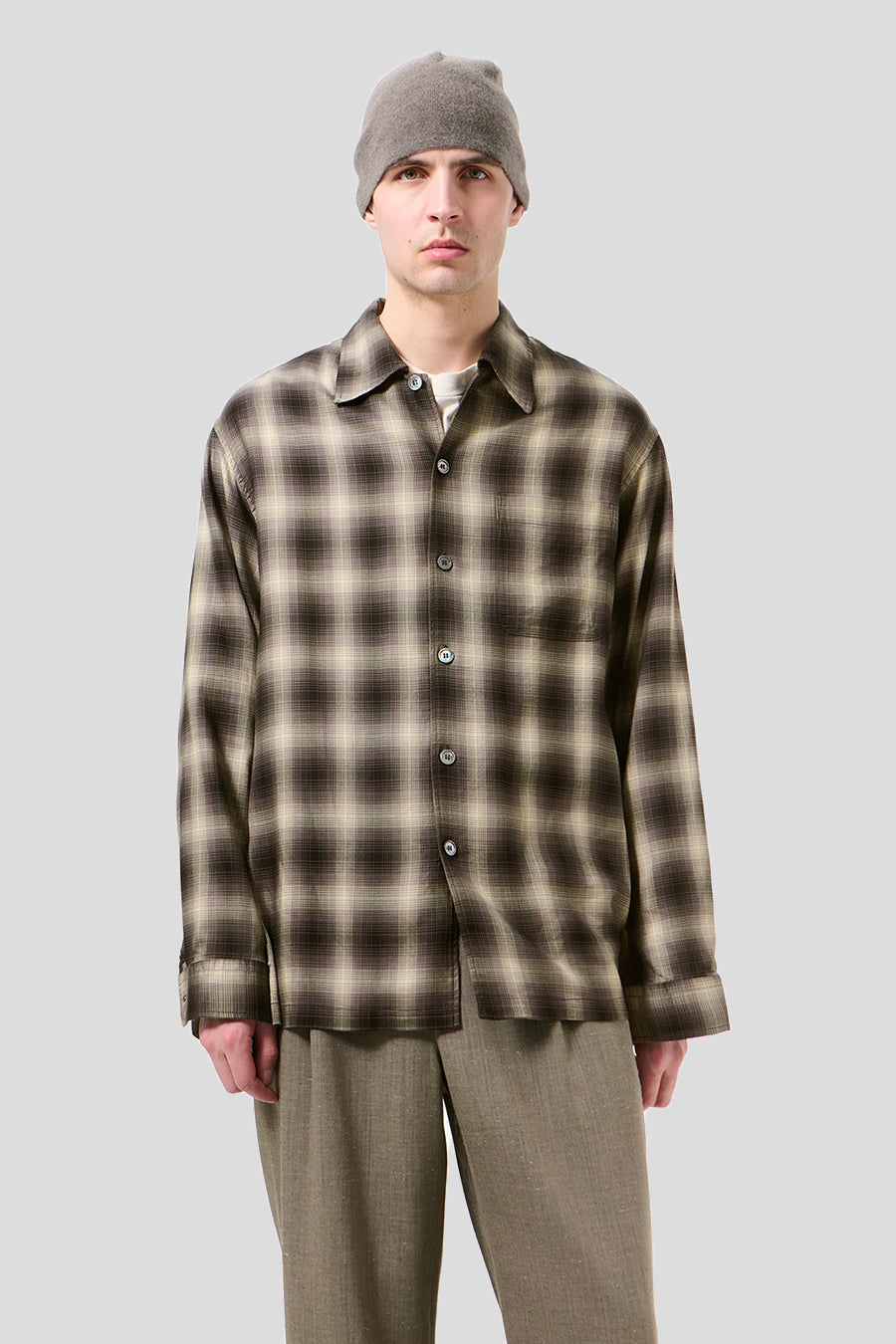 Our Legacy - CHEMISE EVERY TAOS CHECK SALOON TENCEL MARRON ET BEIGE - LE LABO STORE