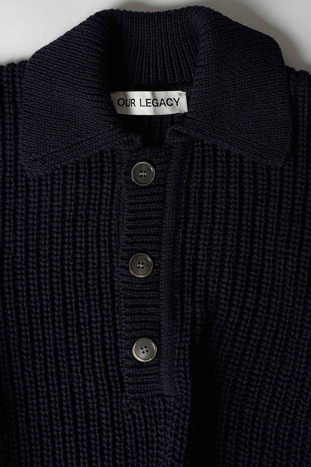 Our Legacy - LARGE BLUE RIBBED POLO SHIRT - LE LABO STORE