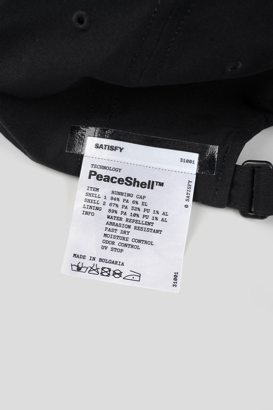 SATISFY - CASQUETTE PEACESHELL RUNNING NOIRE - LE LABO STORE