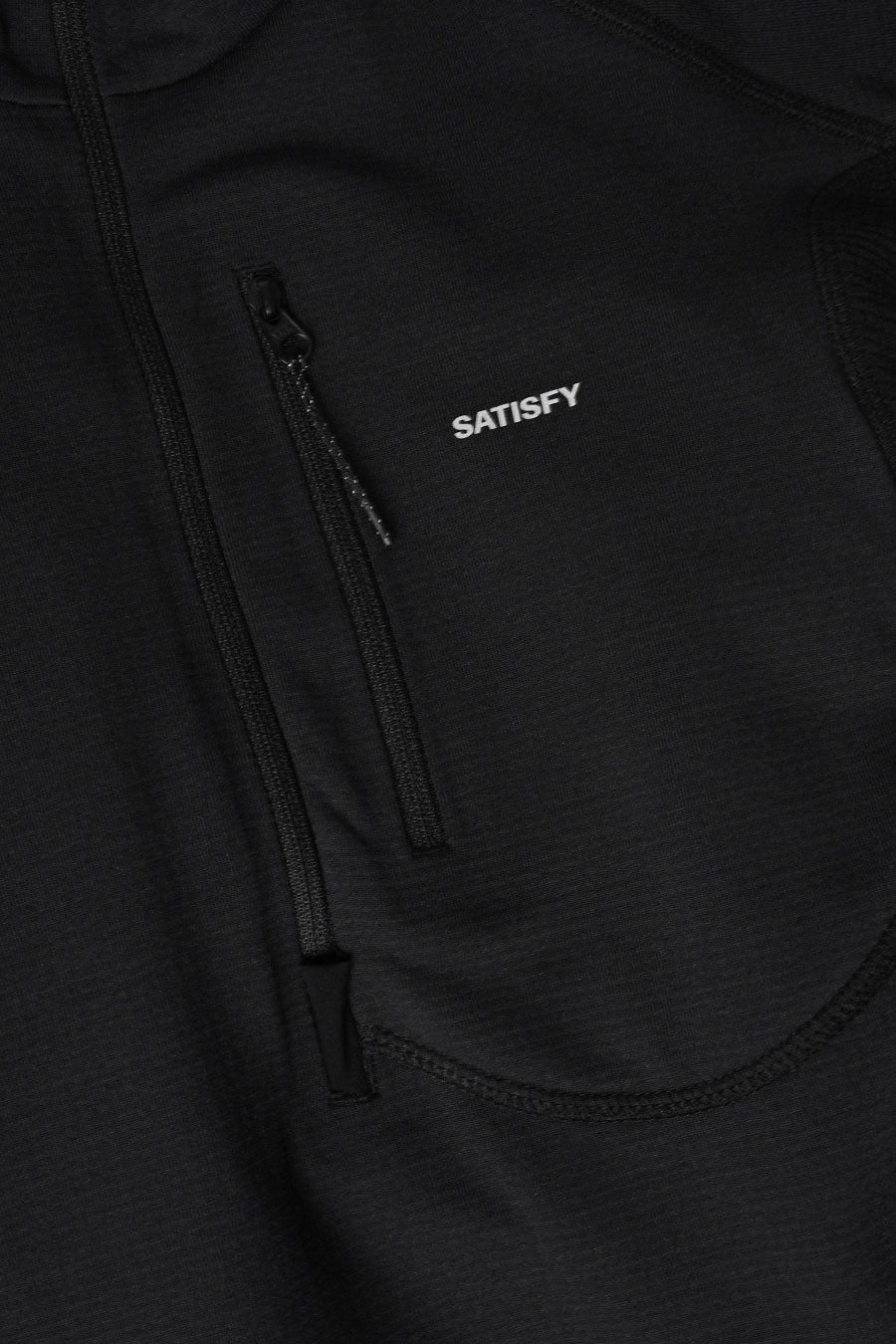 SATISFY - BLACK GHOSTFLEECE HALF-ZIP SWEATS - LE LABO STORE