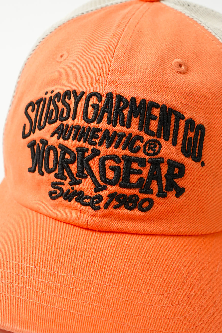 Stussy - ORANGE LOW PROFILE WORKGEAR STRAPBACK CAP - LE LABO STORE