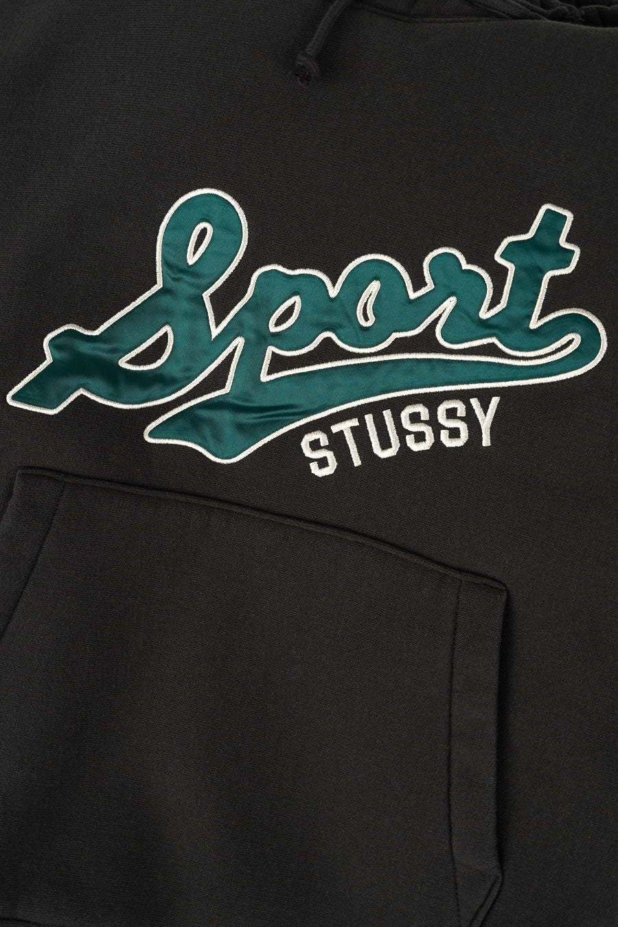 Stussy - HOODIE SATIN PATCH OVERSIZED NOIR - LE LABO STORE