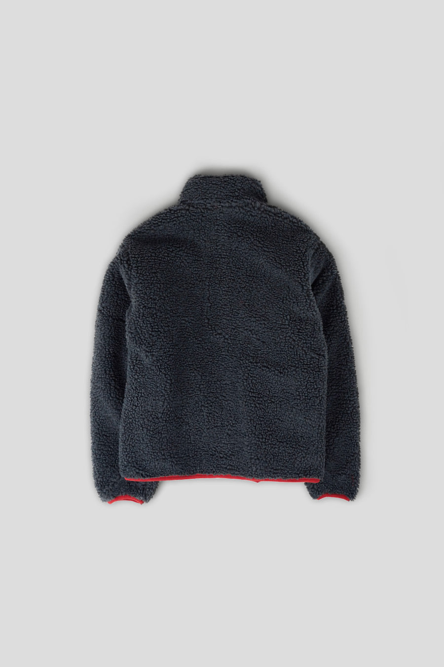 Stussy - VESTE SHERPA RÉVERSIBLE BLEU FUMÉ ET ROUGE - LE LABO STORE