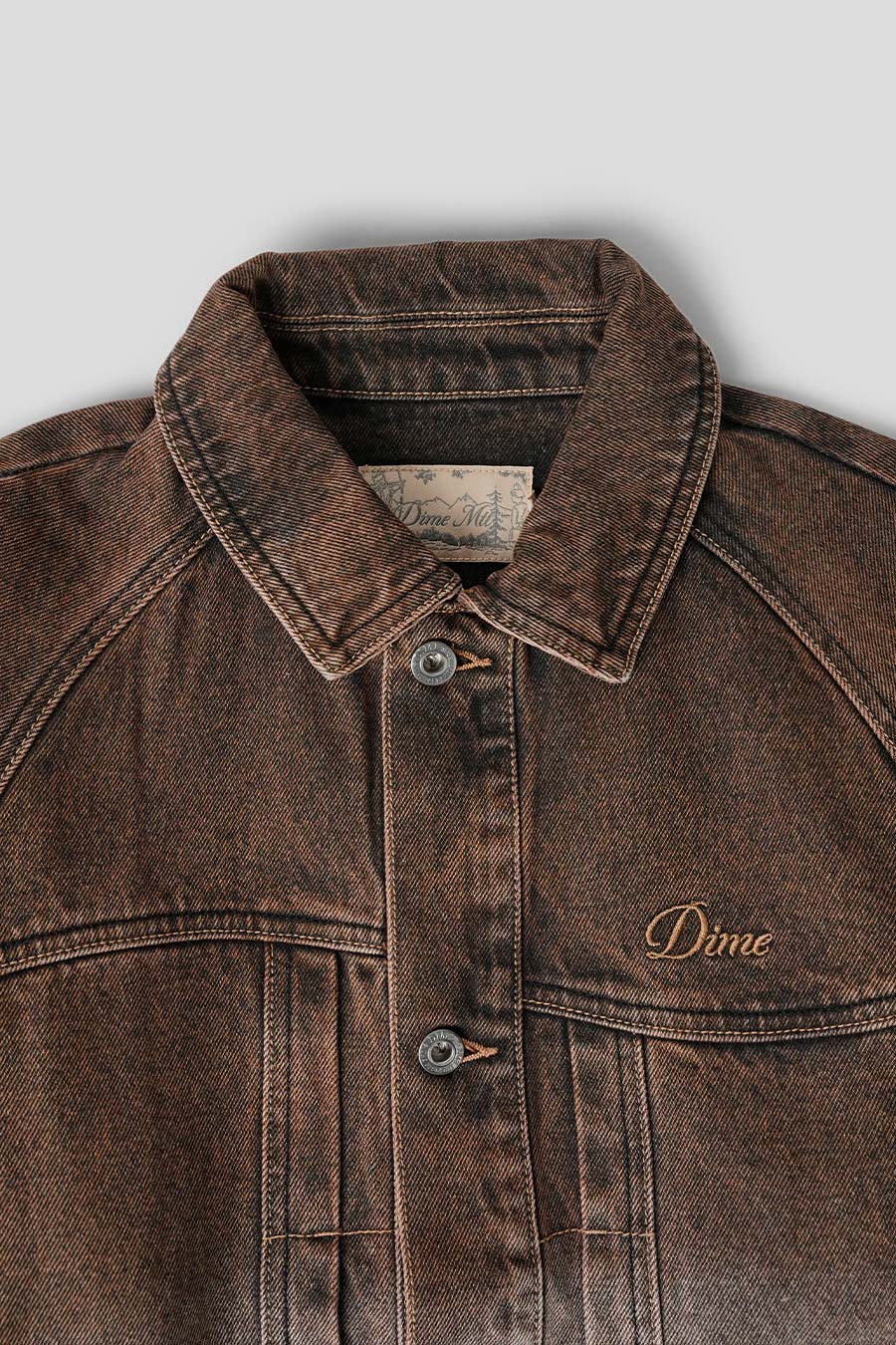 Dime - VESTE DENIM MARRON ET SABLE - LE LABO STORE