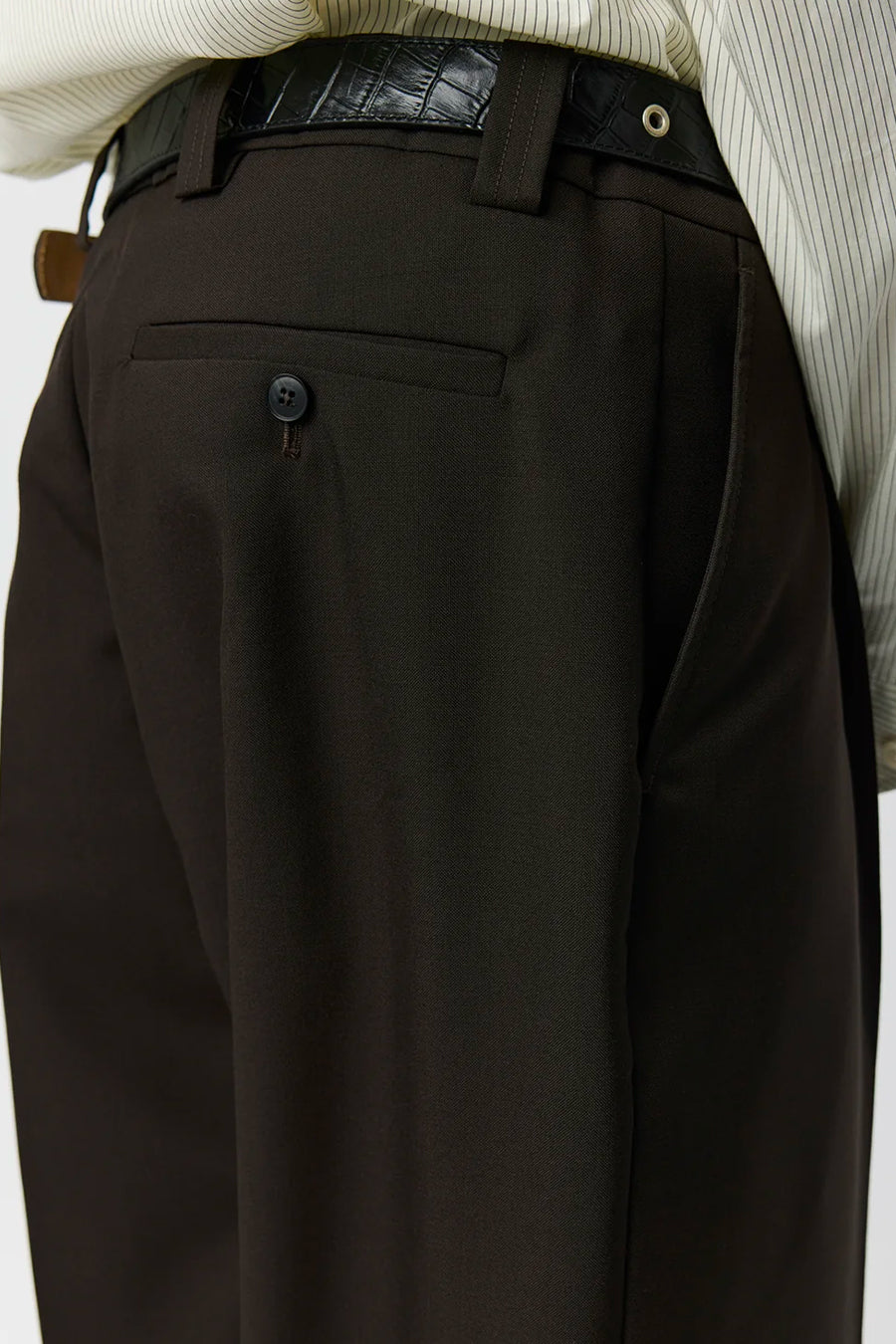 mfpen - PANTALON SERVICE DRY WOOL MARRON FONCÉ - LE LABO STORE