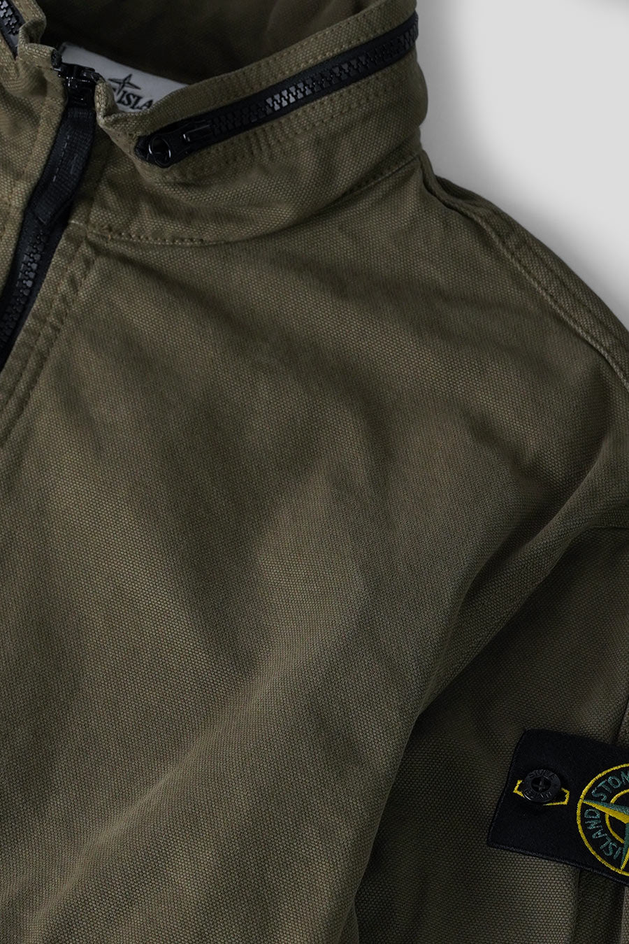 Stone Island - SURCHEMISE ORGANIC PANAMA COTTON NYLON VERT MILITAIRE - LE LABO STORE